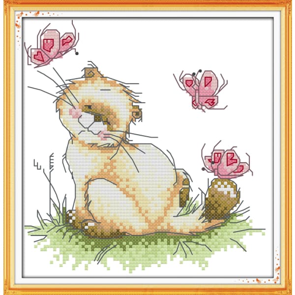 Cat and butterfly