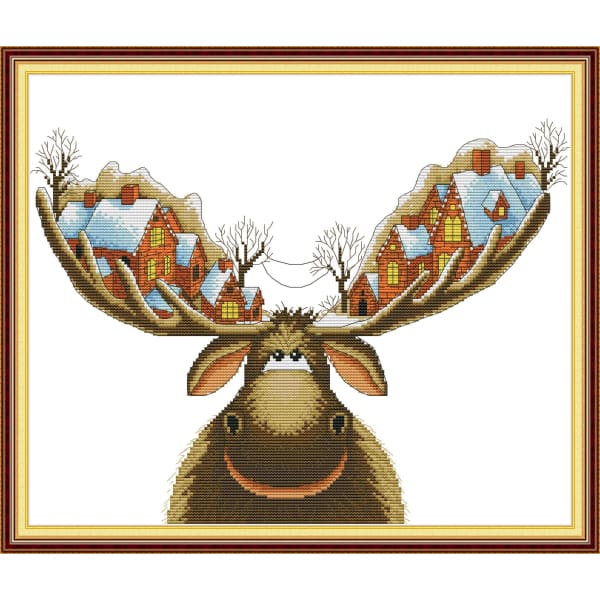 Christmas cottage on antlers
