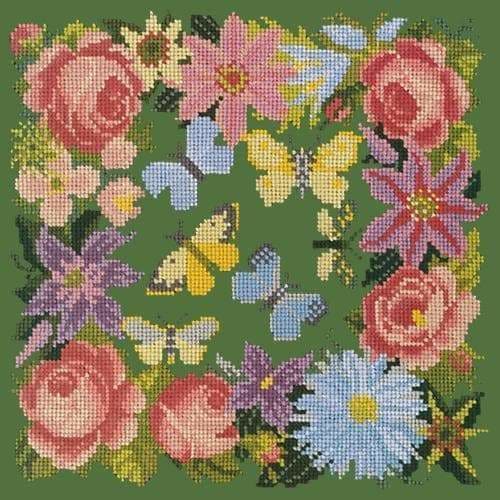 Clematis, Rose, and Butterflies - NEEDLEWORK KITS