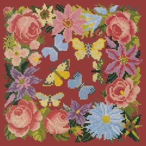 Clematis, Rose, and Butterflies - NEEDLEWORK KITS