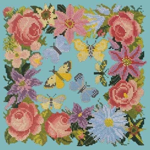 Clematis, Rose, and Butterflies - NEEDLEWORK KITS