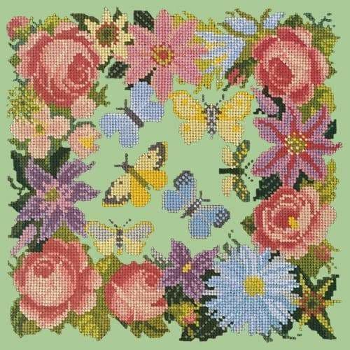 Clematis, Rose, and Butterflies - NEEDLEWORK KITS