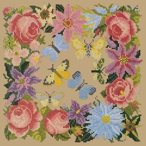 Clematis, Rose, and Butterflies - NEEDLEWORK KITS