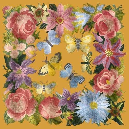 Clematis, Rose, and Butterflies - NEEDLEWORK KITS