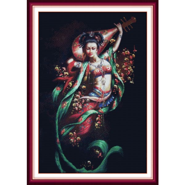 Dunhuang woman rebounding lute