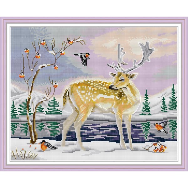 Elk and birds