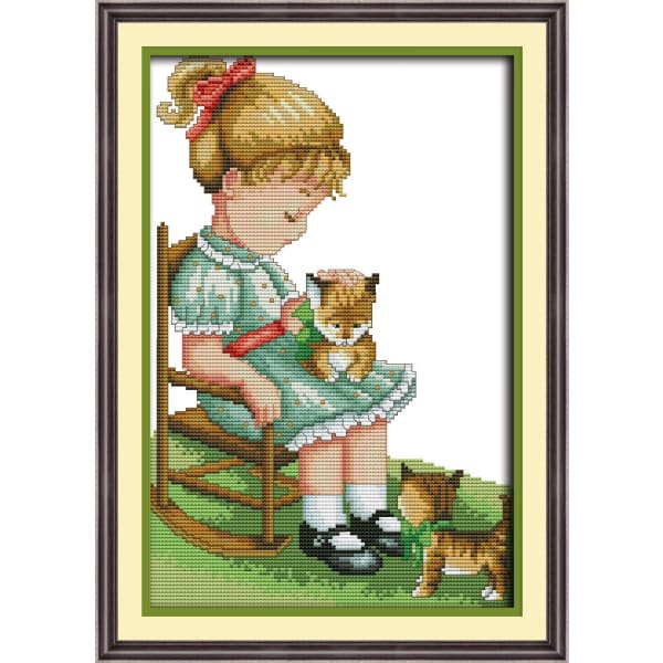 Girl and cat