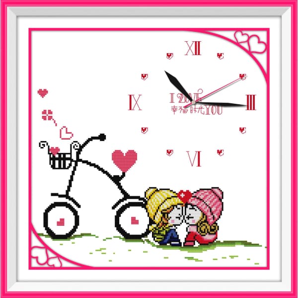 Love bicycle clock