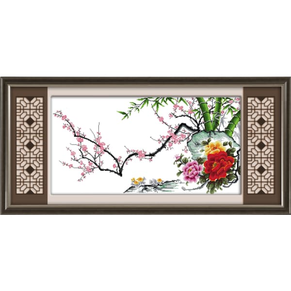 Plum flower blooming with blessings (1)