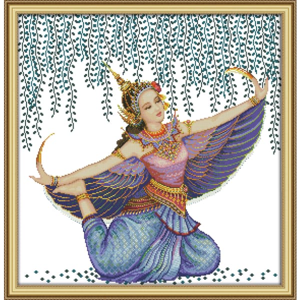 Thai dance under willow tree