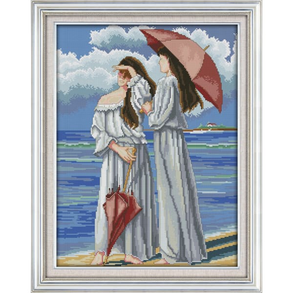 The beauty girls in the seaside