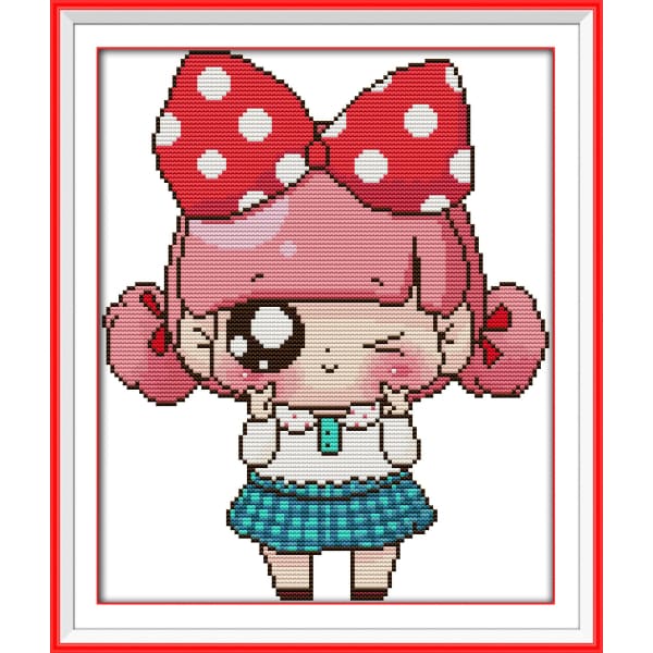 The girl with bowknot