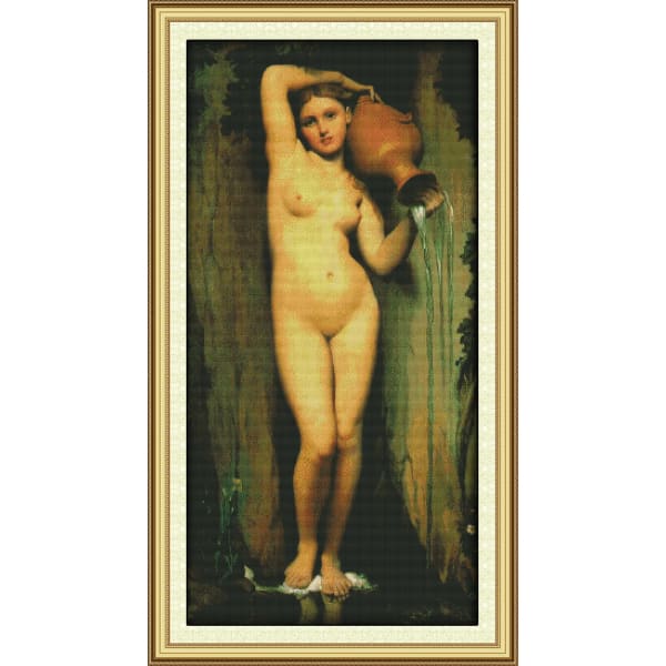 The woman holding pottery