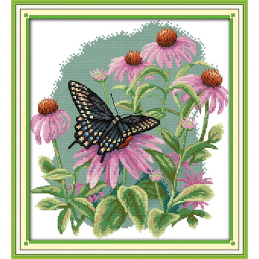 Butterfly over flowers (7)