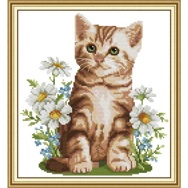 Cat and Flowers