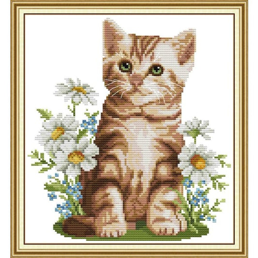 Cat and Flowers