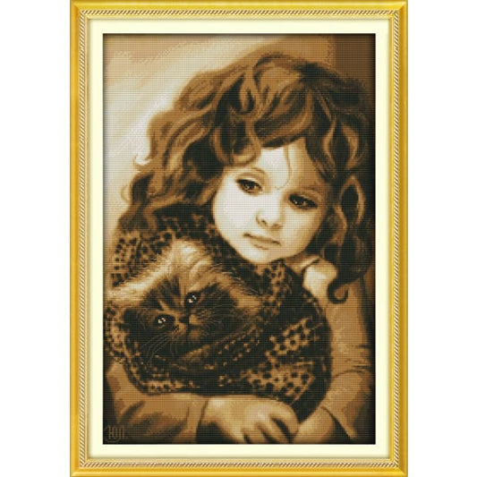 Girl and cat