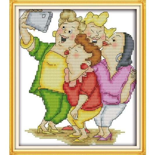 Happily taking pictures of themselves