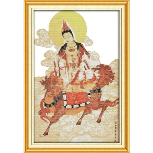 Kwan-yin and mythical beast