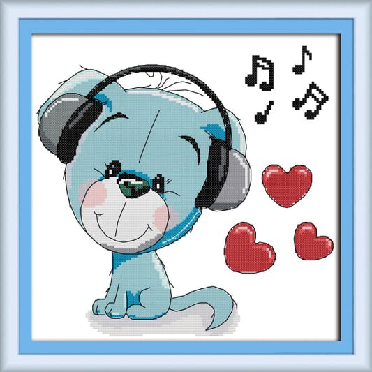 Listen to music puppies