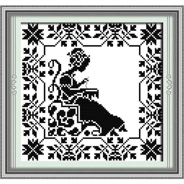 Monochrome embroidered mother