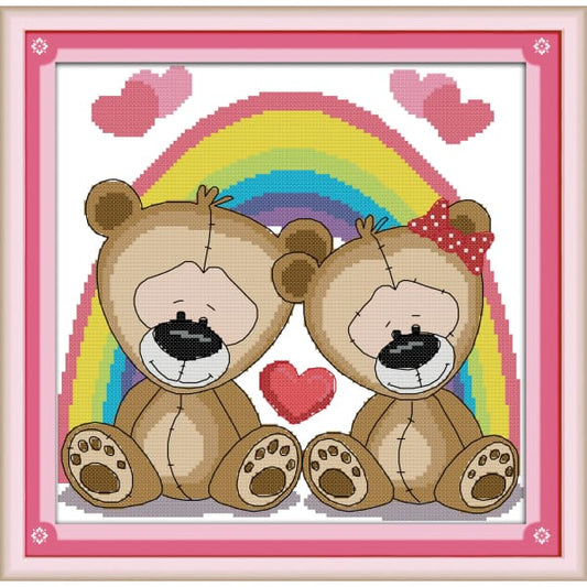 Rainbow teddy bear
