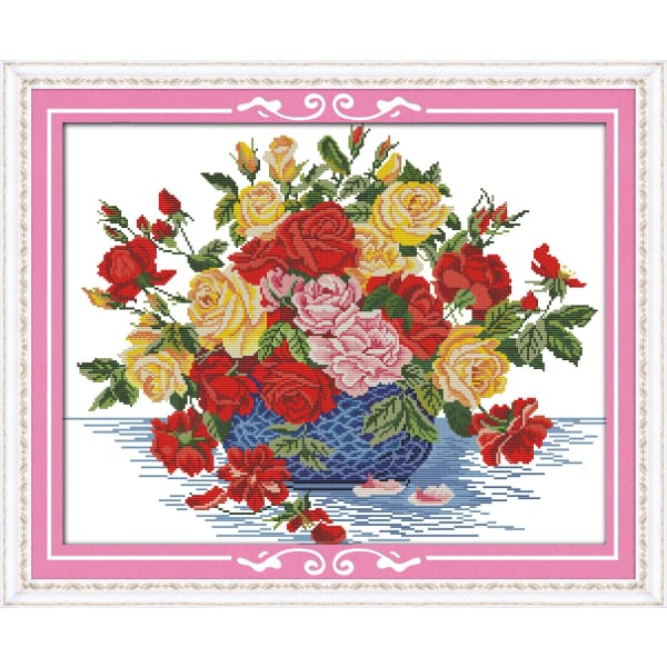 Roes in blue vase