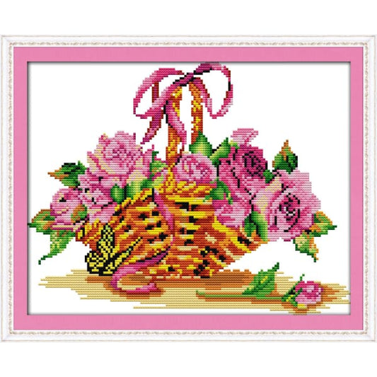 Roses and basket