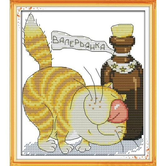 The cat and wine
