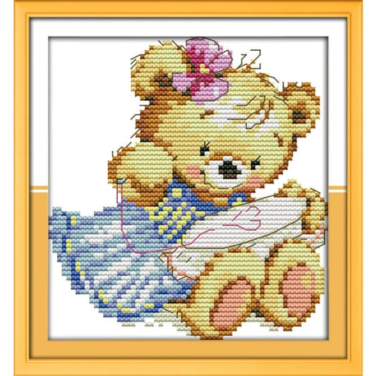 The embroidery teddy bear