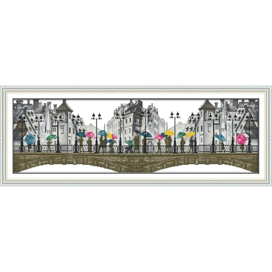 The scenery in the rain