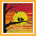The setting sun bird shadow